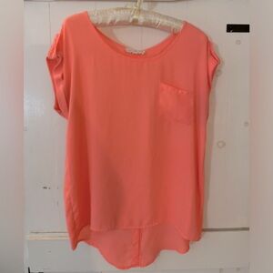 Coral Polyester Blouse